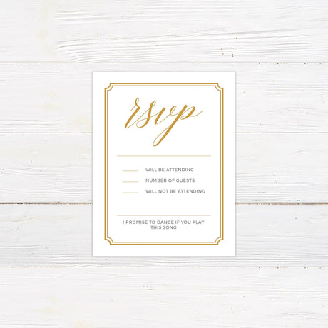 Simple Gold Invitations - goprintplus