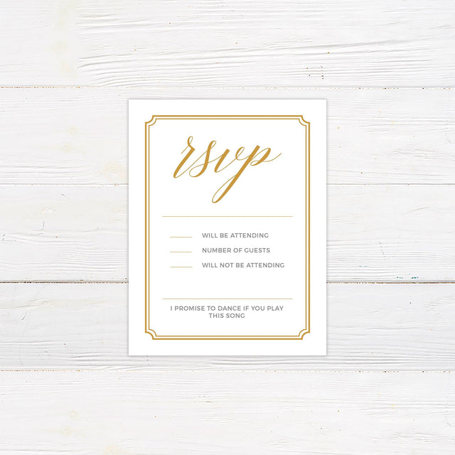 Simple Gold RSVP - goprintplus