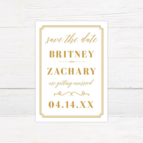 Simple Gold Invitations - goprintplus