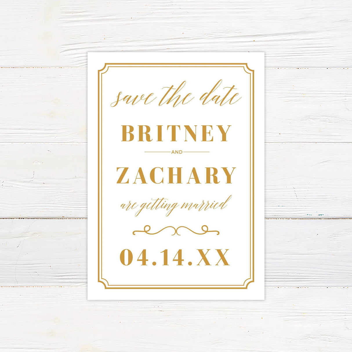 Simple Gold Save The Date - goprintplus