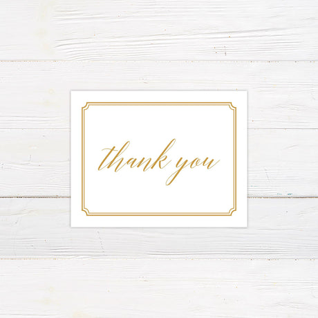 Simple Gold Thank You Card - goprintplus