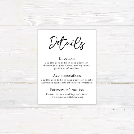 Simple Script Monochrome Details Cards - goprintplus