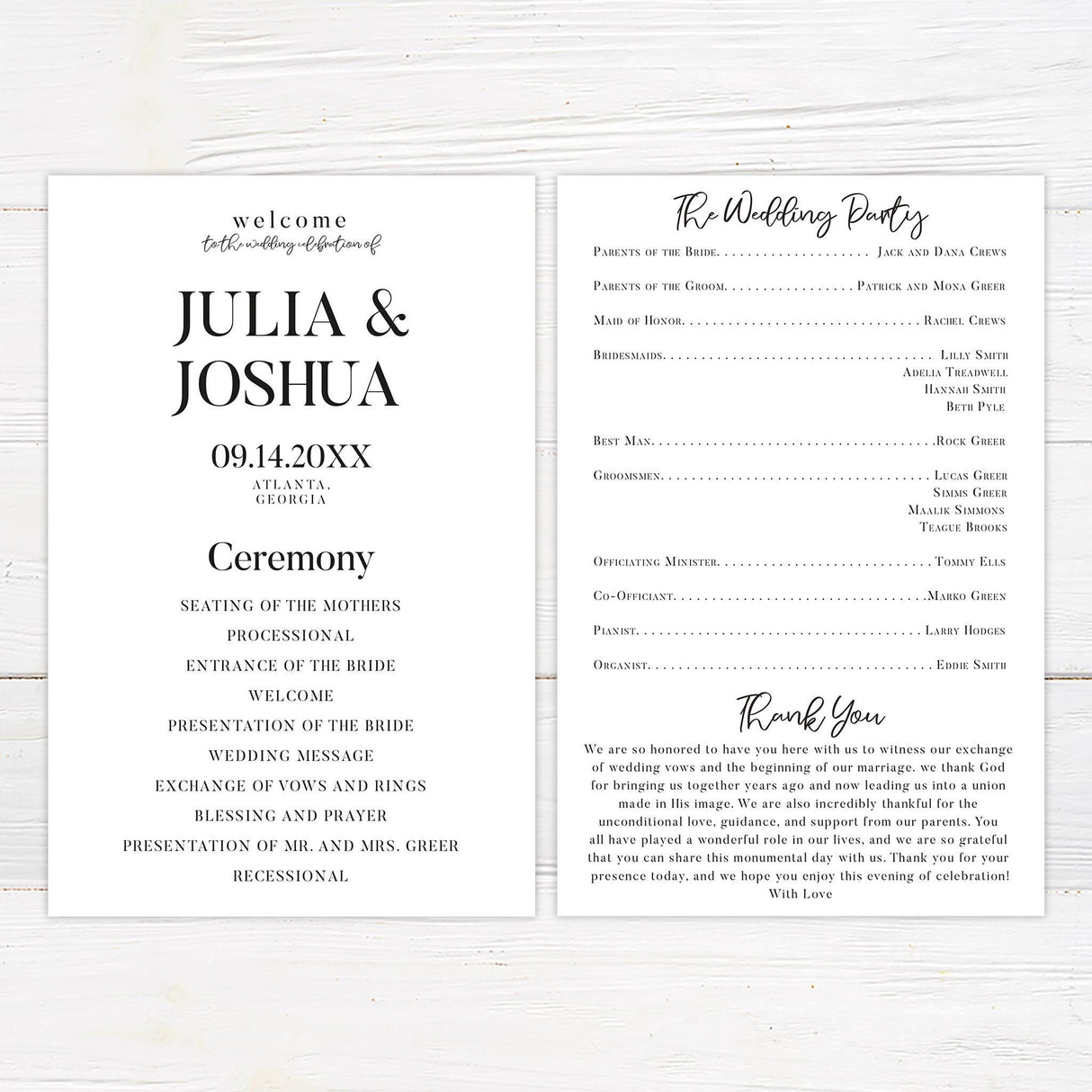 Simple Script Monochrome Invitations - goprintplus