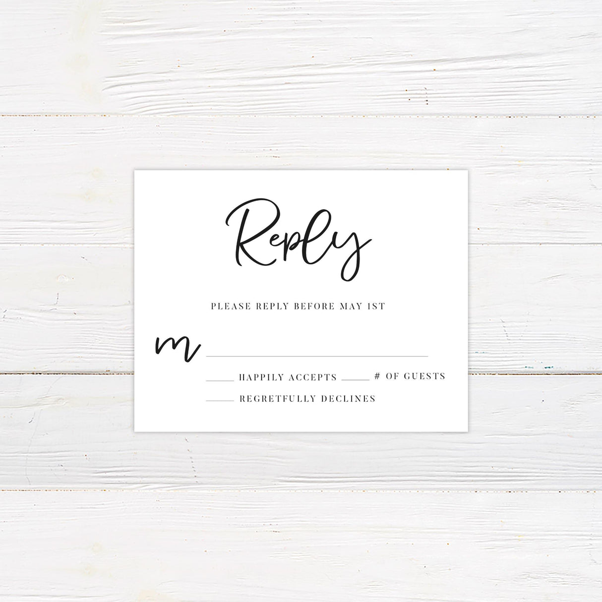 Simple Script Monochrome Invitations - goprintplus