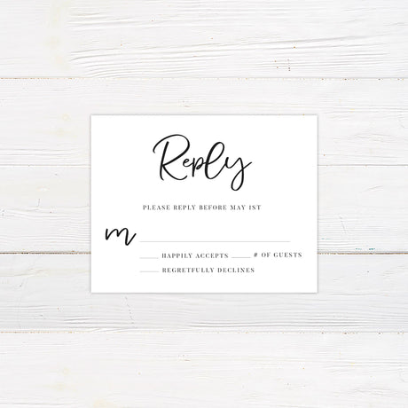 Simple Script Monochrome Invitations - goprintplus