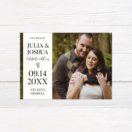 Simple Script Monochrome Save The Date - goprintplus