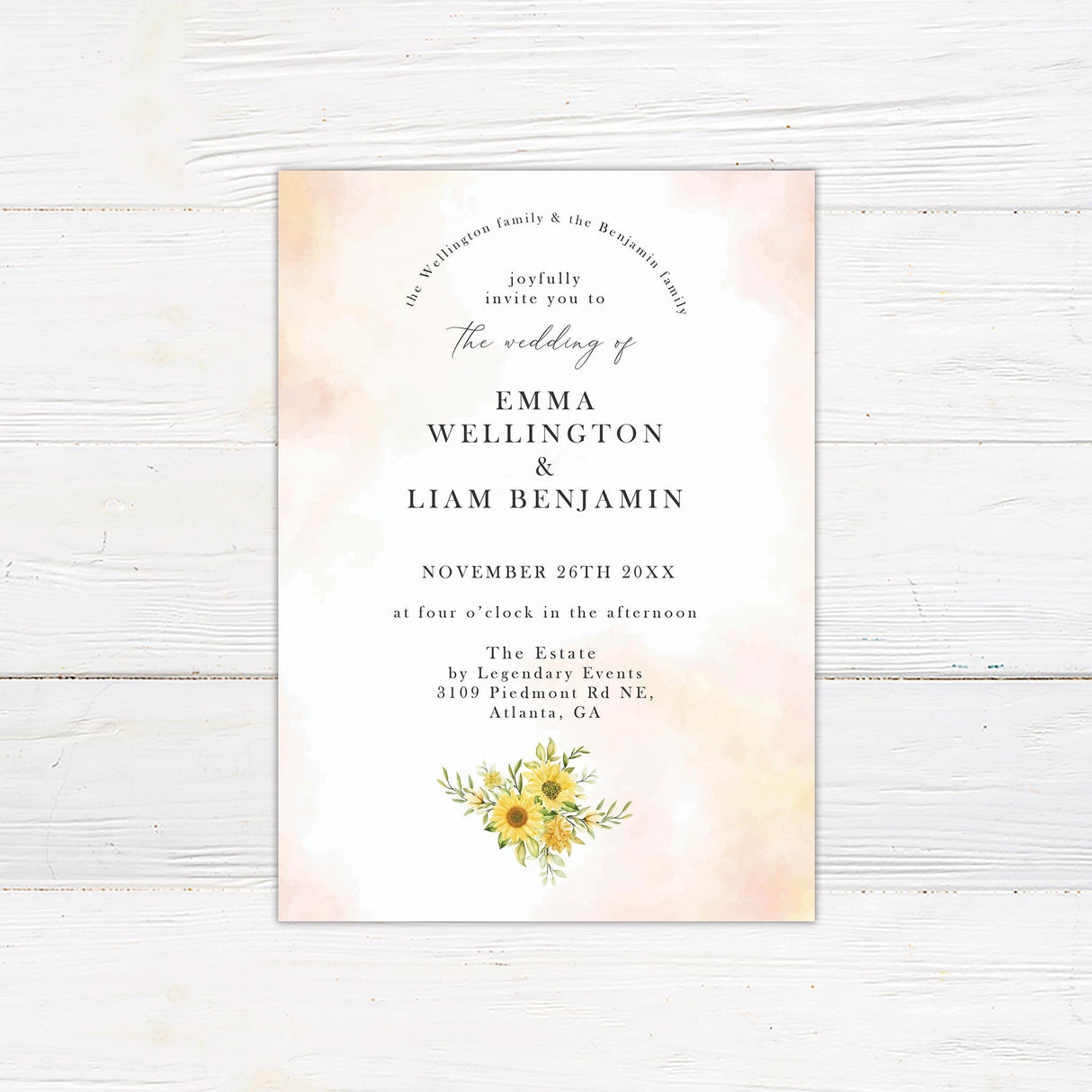 Simple Sunflower Invitations - goprintplus