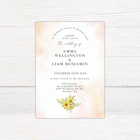 Simple Sunflower Invitations - goprintplus