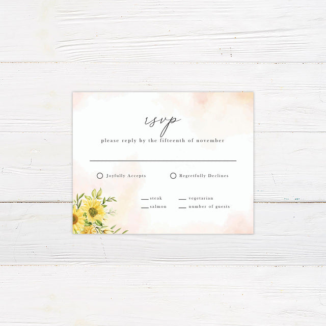 Simple Sunflower RSVP - goprintplus