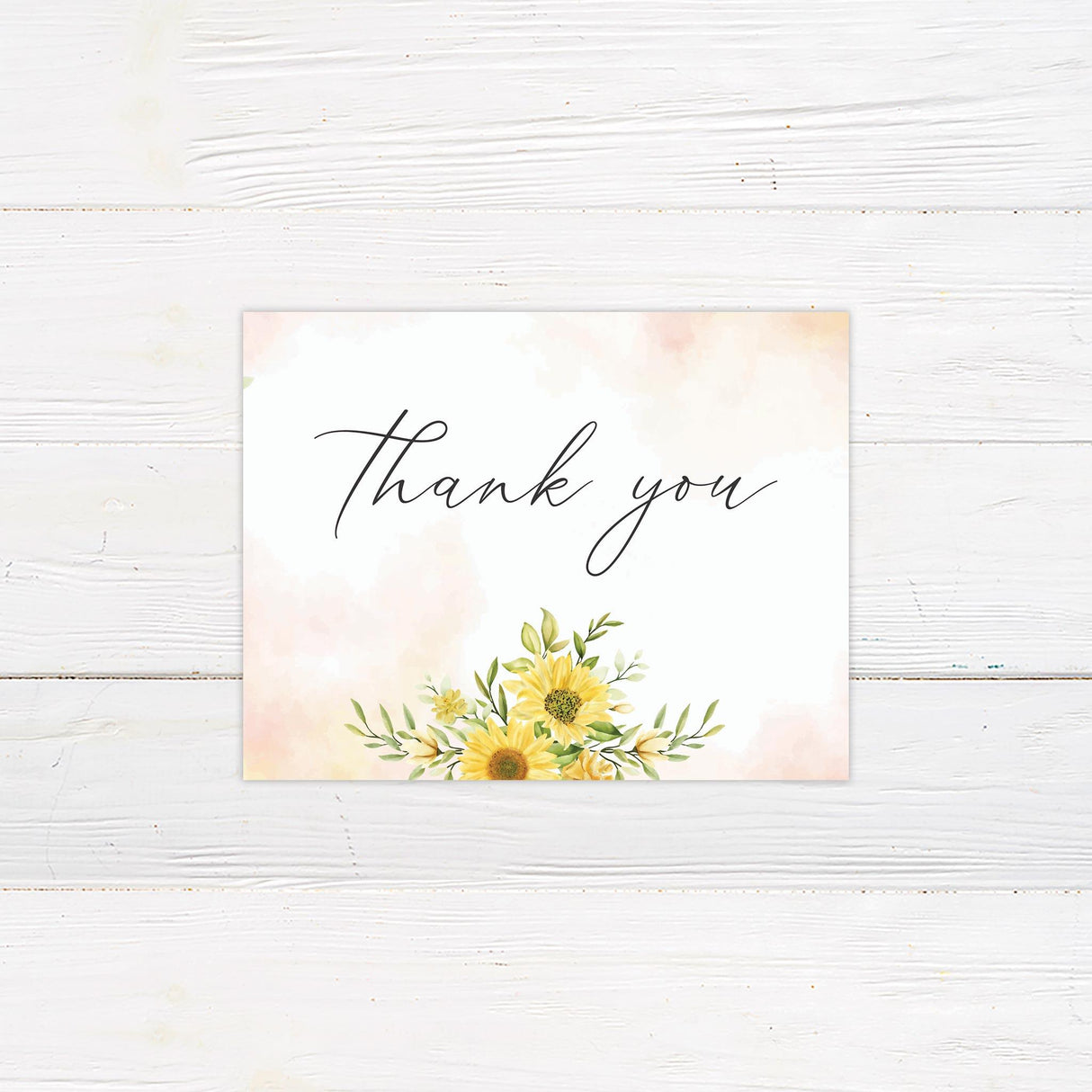 Simple Sunflower Thank You Card - goprintplus