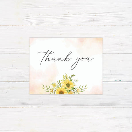 Simple Sunflower Thank You Card - goprintplus