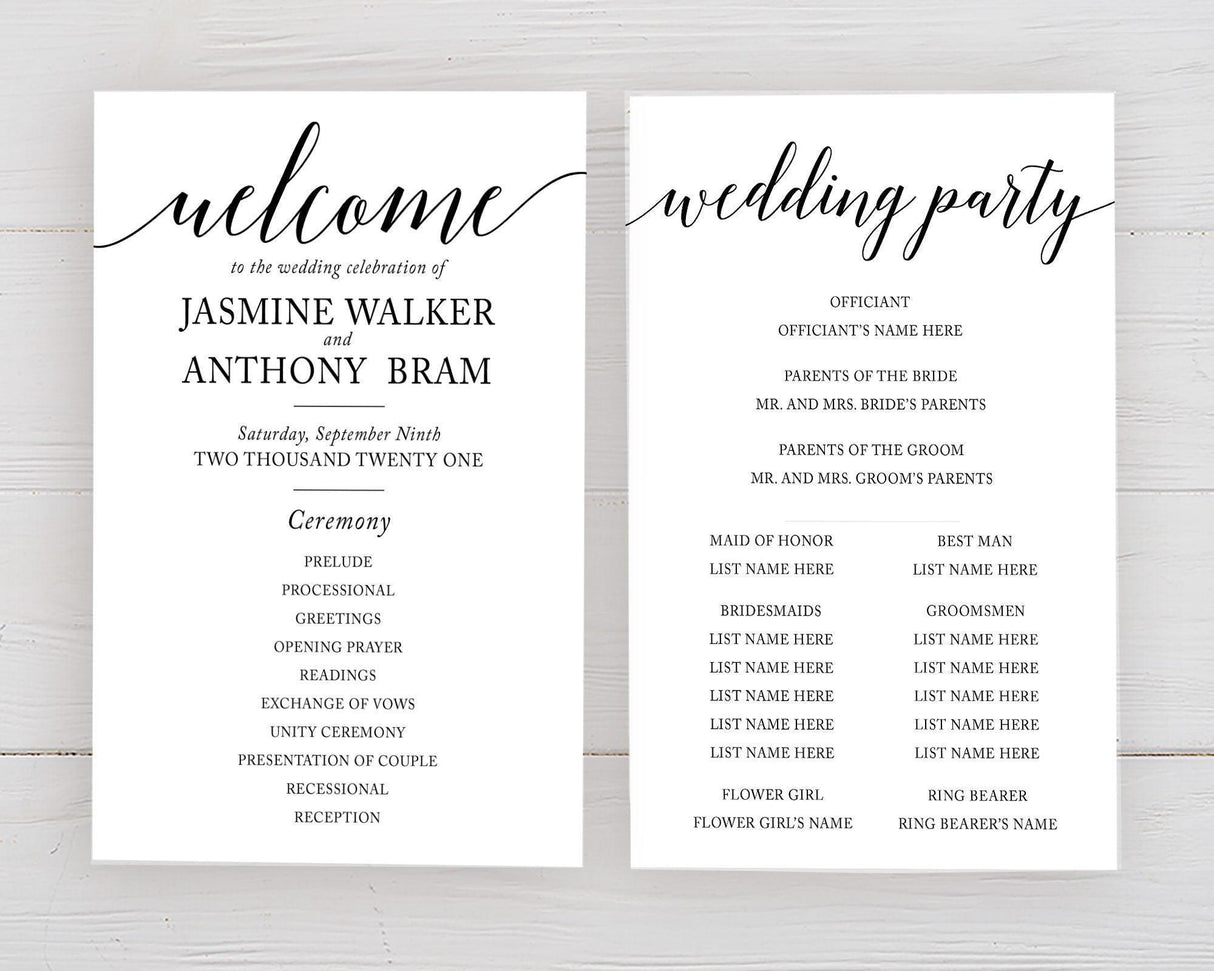 Simple Wedding Program - goprintplus