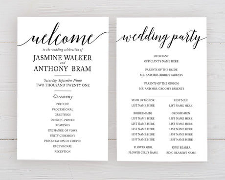 Simple Wedding Program - goprintplus