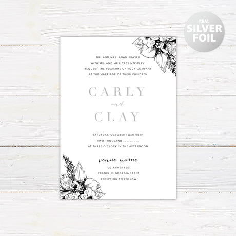 Simply Elegant Foil Invitation - goprintplus