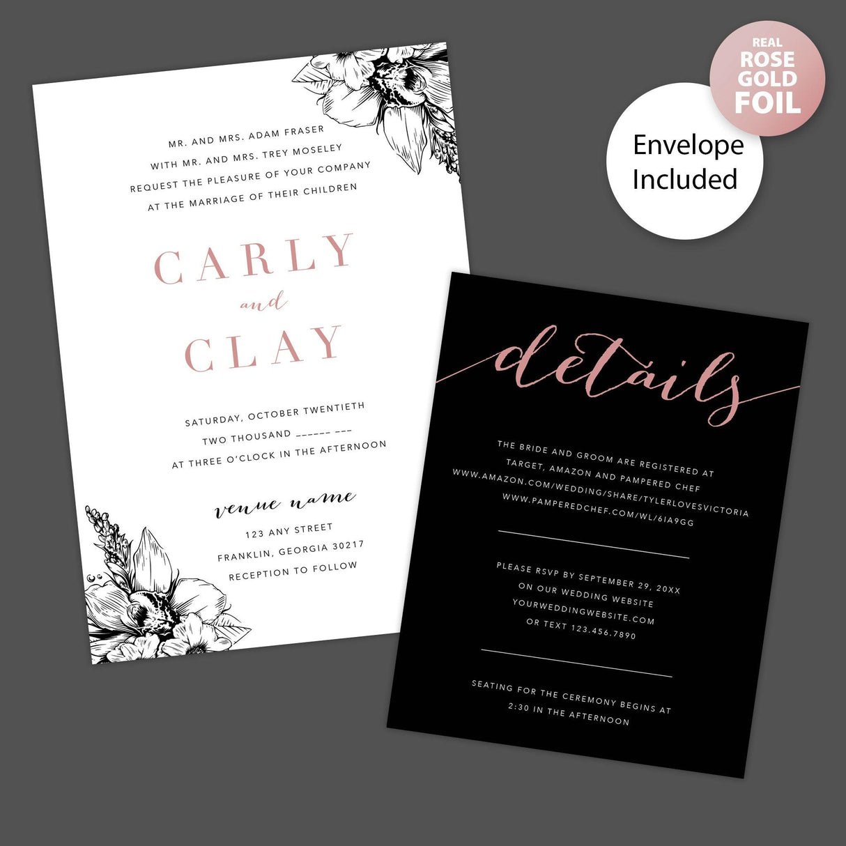 Simply Elegant Foil Invitation - goprintplus