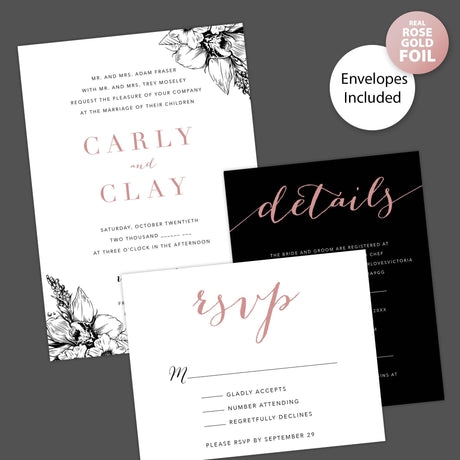 Simple Elegant Foil Invitation - goprintplus