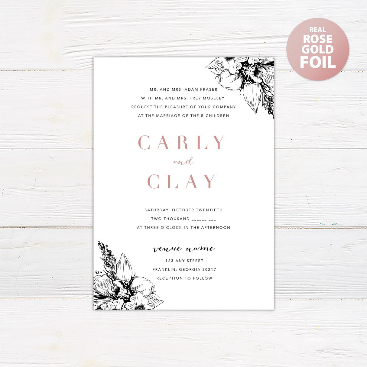 Simply Elegant Foil Invitation - goprintplus