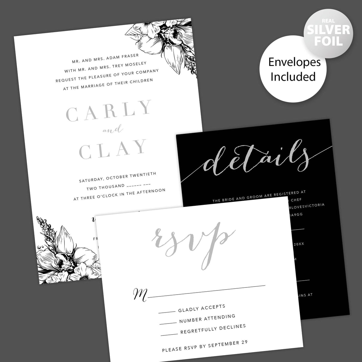 Simply Elegant Foil Invitation - goprintplus