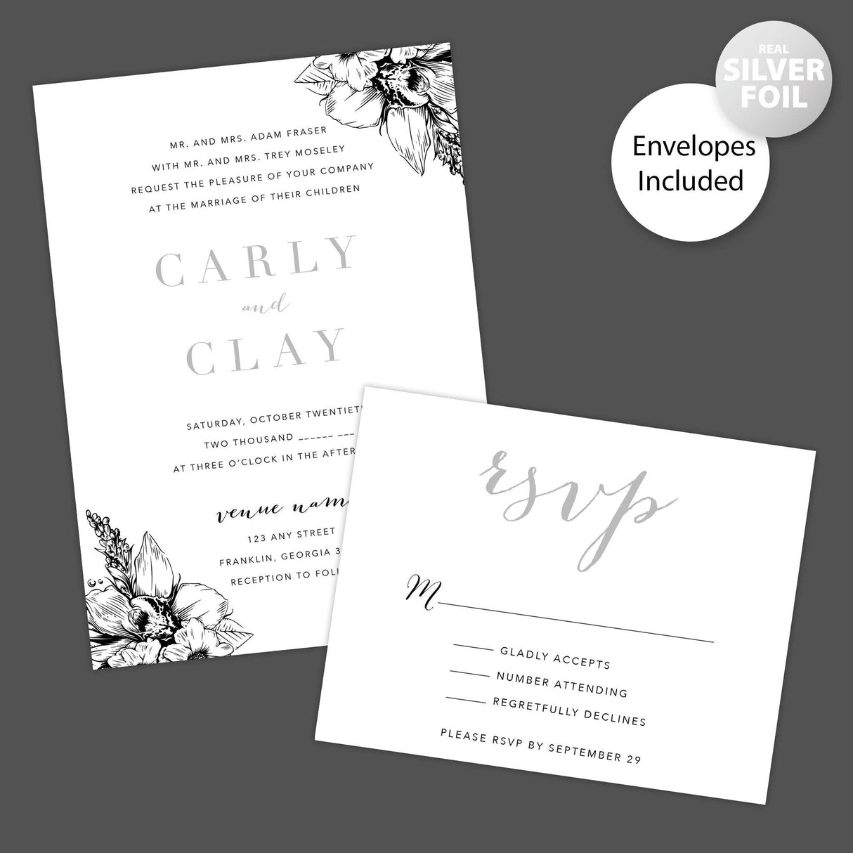 Simply Elegant Foil Invitation - goprintplus