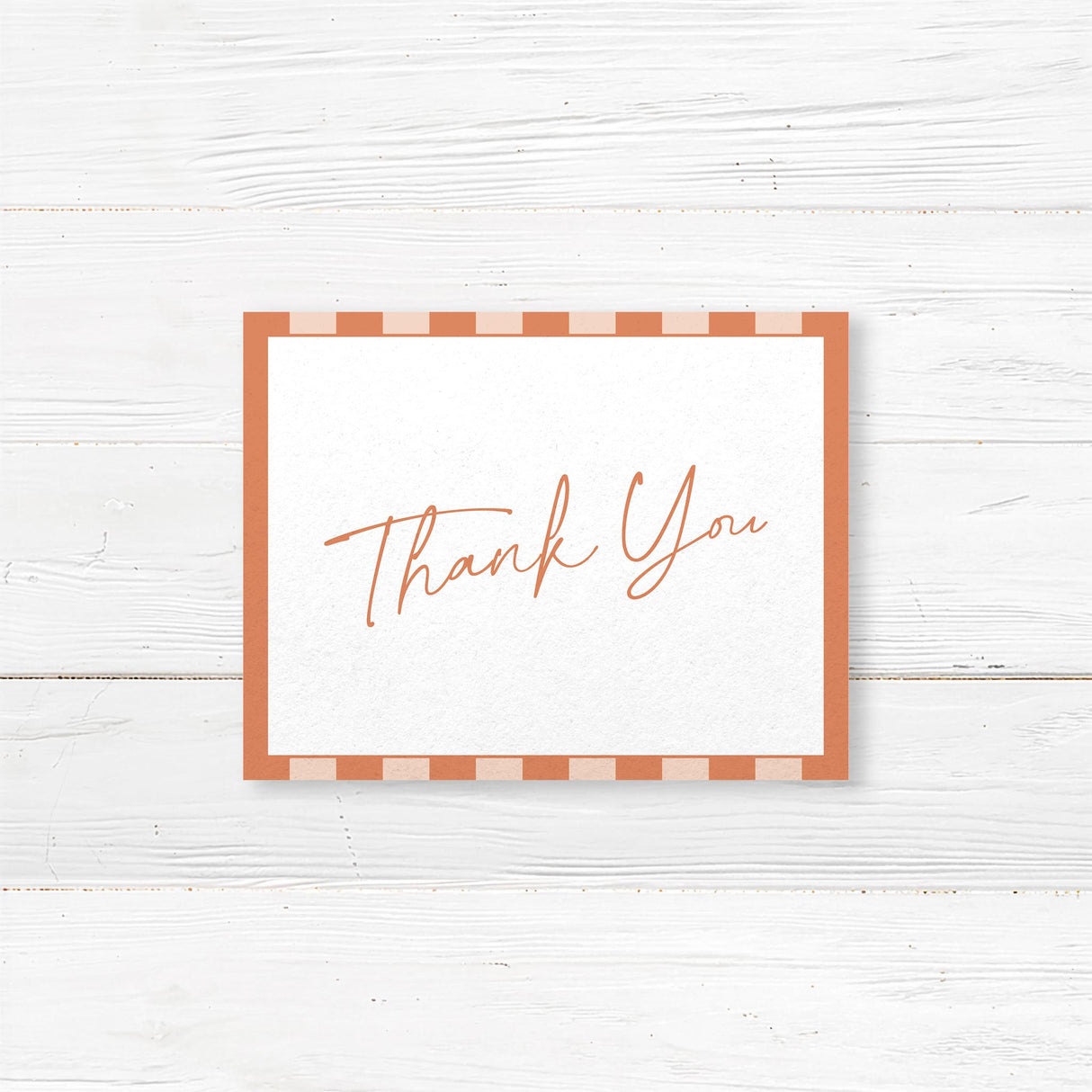 Simply Written Thank You Card with Ivory Stripe Border