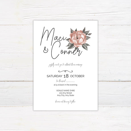 Single Bloom Invitations - goprintplus