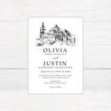 Sketched Mountainside Invitations - goprintplus