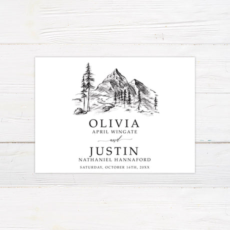 Sketched Mountainside Invitations - goprintplus