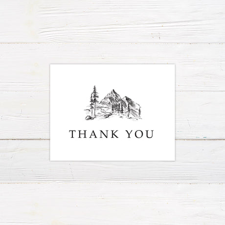 Sketched Mountainside Thank You Card - goprintplus