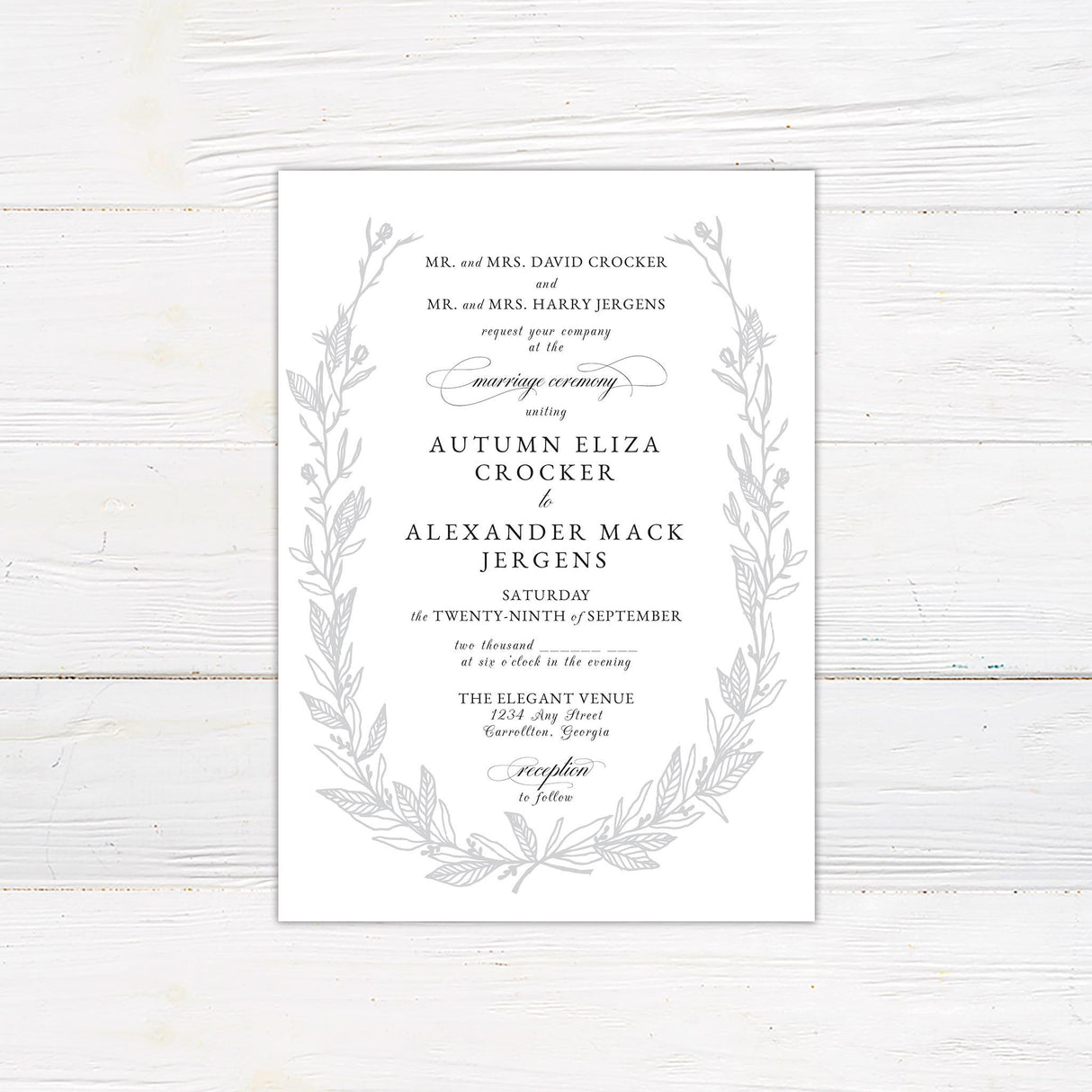 Sketched Vine Invitations - goprintplus