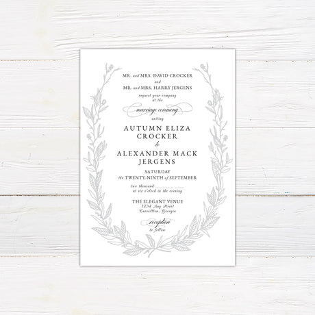 Sketched Vine Invitations - goprintplus