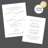 Slanted Script Foil Invitation - goprintplus