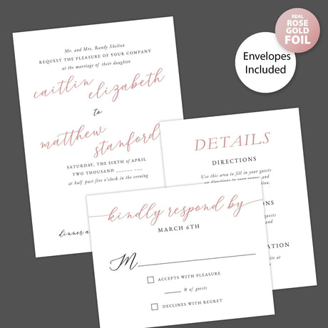 Slanted Script Foil Invitation - goprintplus