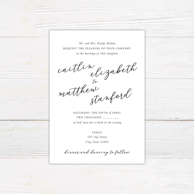 Slanted Script Invitations - goprintplus