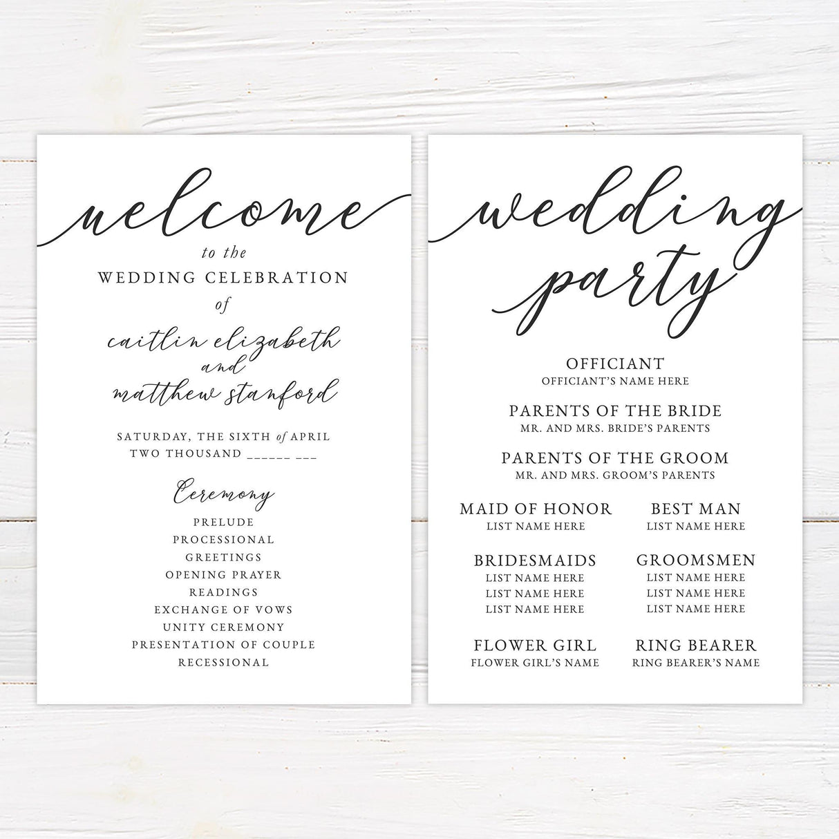 Slanted Script Invitations - goprintplus