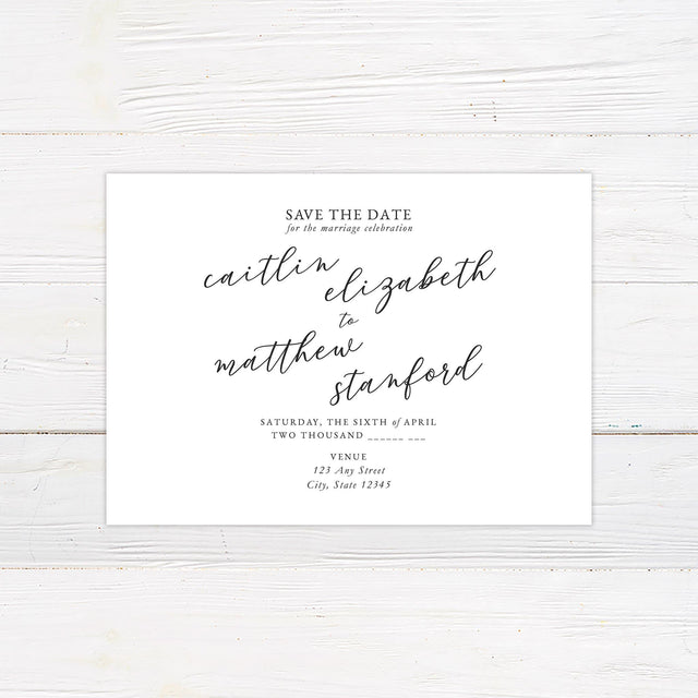 Slanted Script Save The Date - goprintplus