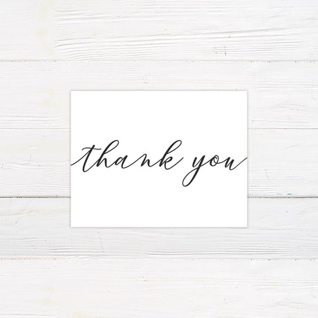 Slanted Script Thank You Card - goprintplus