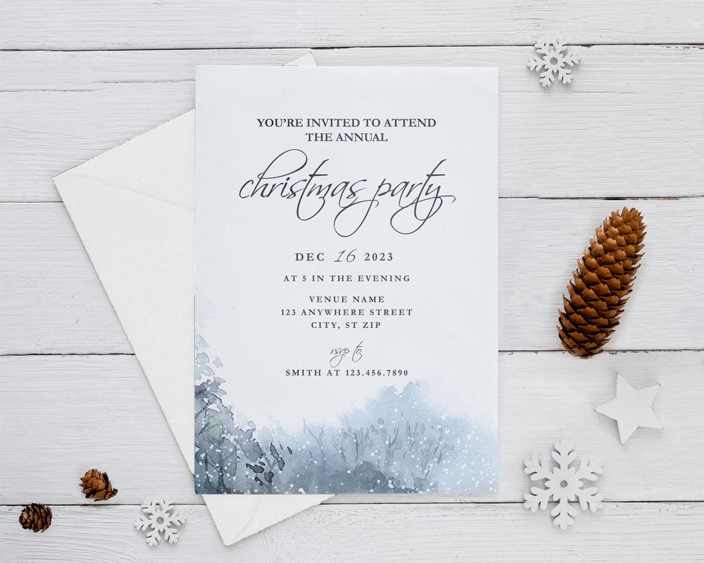 Snowfall Christmas Party Invitation