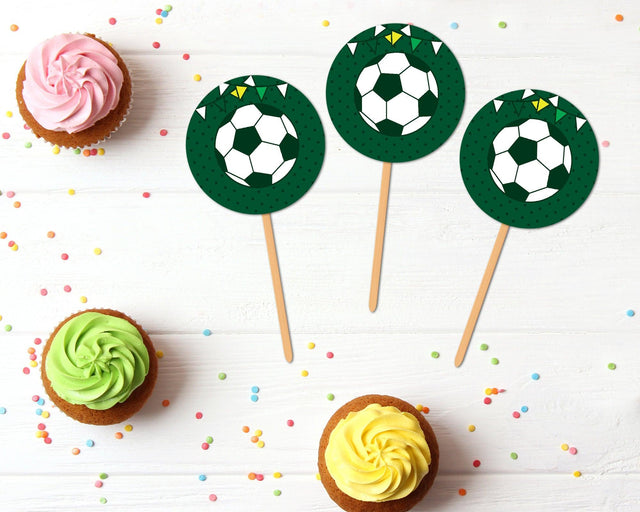 Soccer Birthday Cupcake Topper - goprintplus