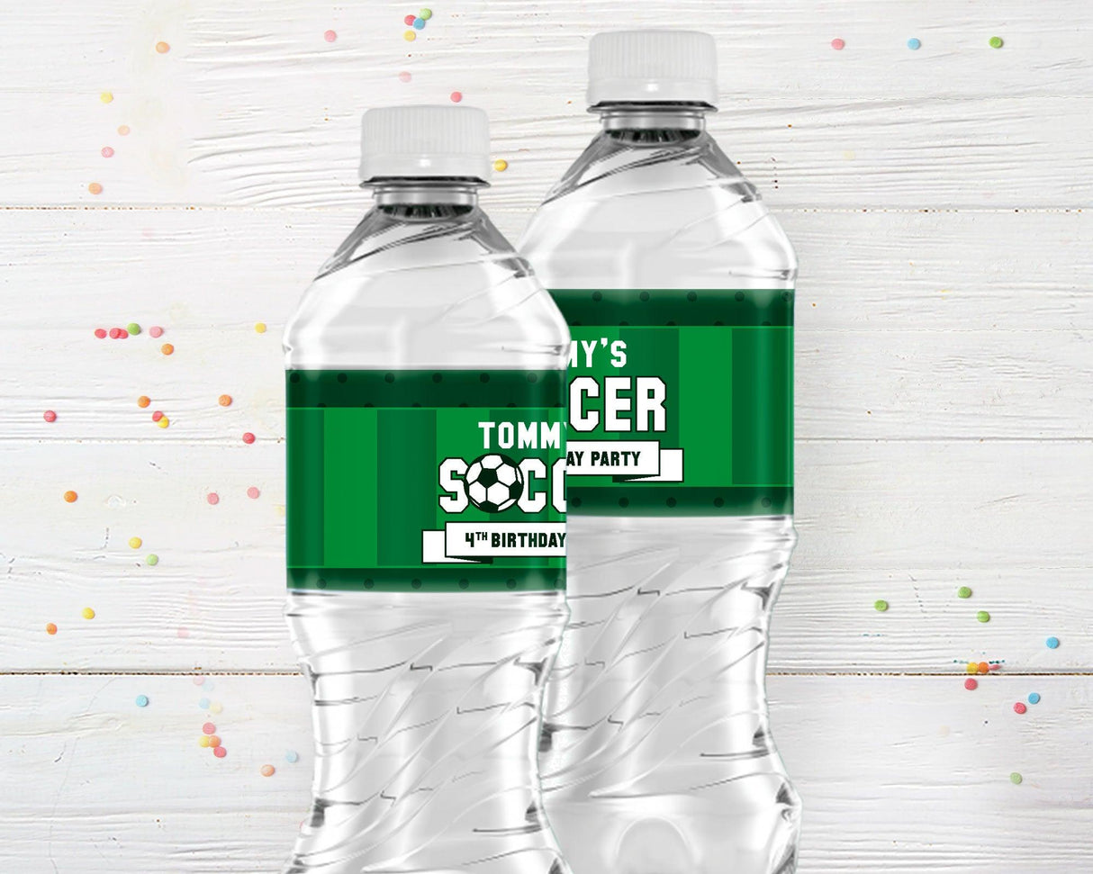 Soccer Birthday Water Bottle Labels - goprintplus