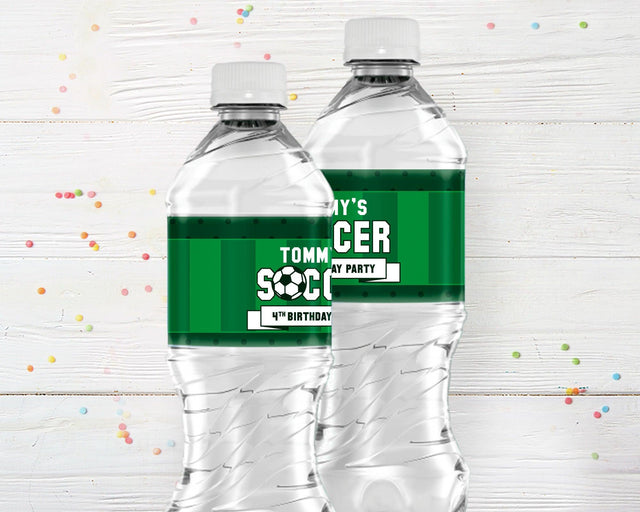 Soccer Birthday Water Bottle Labels - goprintplus