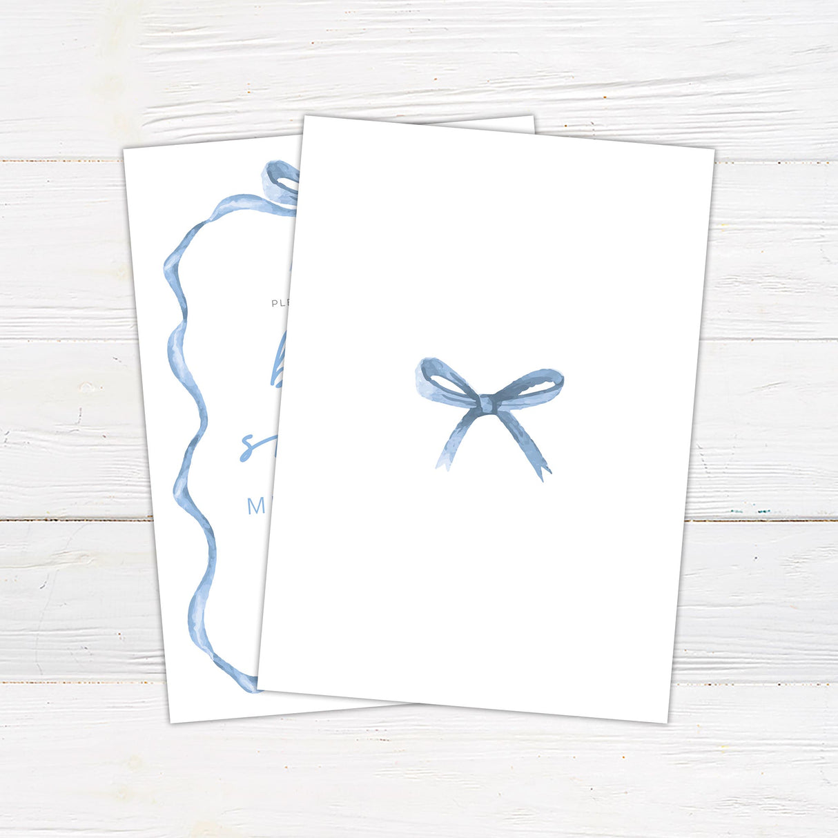 Soft Blue Ribbons Invitation