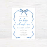 Soft Blue Ribbons Invitation