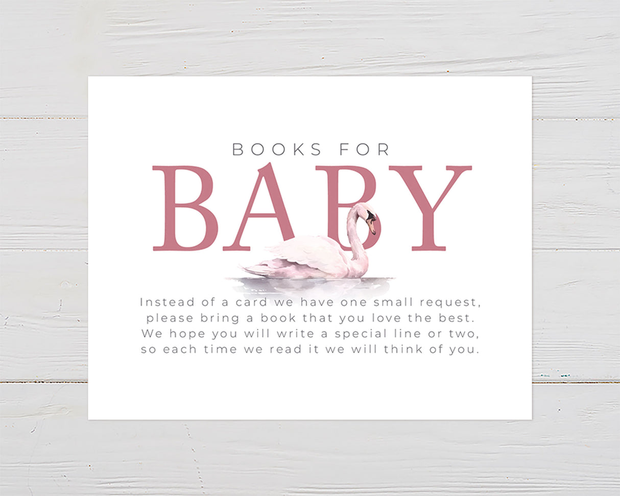 Soft Pink Swan Shower Invitation