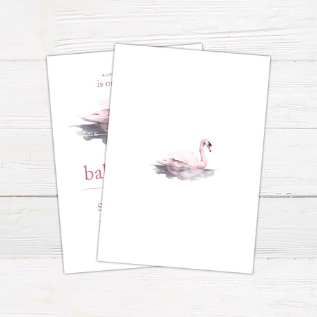 Soft Pink Swan Shower Invitation