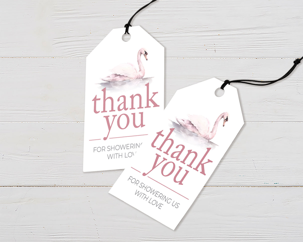 Soft Pink Swan  Favor Tags