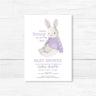 Invitación suave para baby shower de conejo
