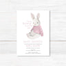 Invitación suave para baby shower de conejo