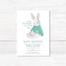 Invitación suave para baby shower de conejo