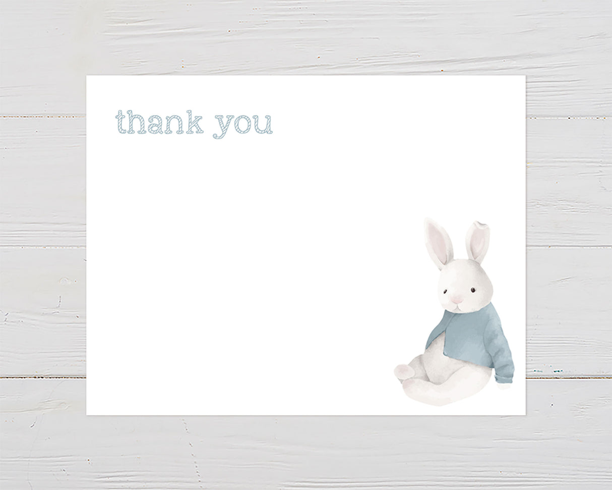 Soft Rabbit Baby Shower Thank You Card