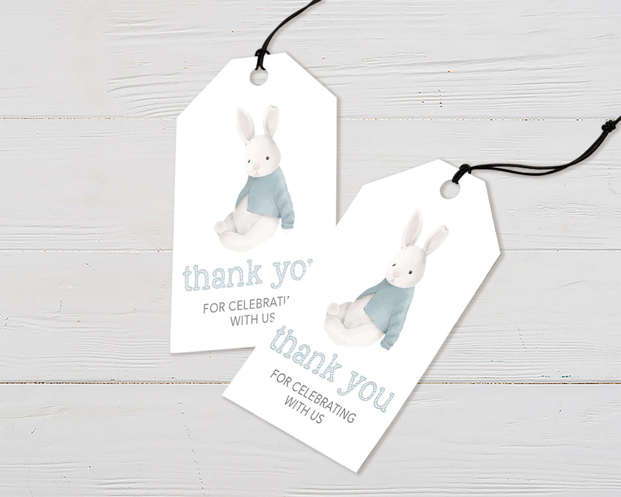 Soft Rabbit Baby Shower Favor Tags